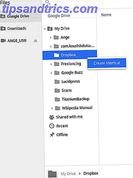 Chromebook-Dropbox Dossier Raccourci