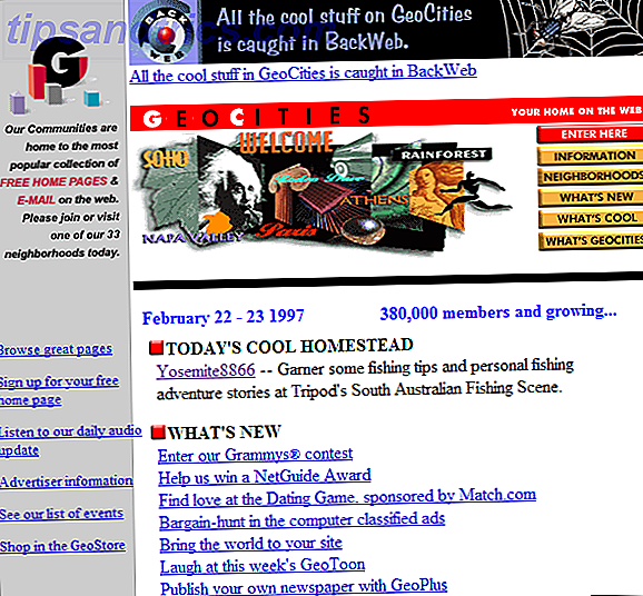captures d'écran de l'archive du site