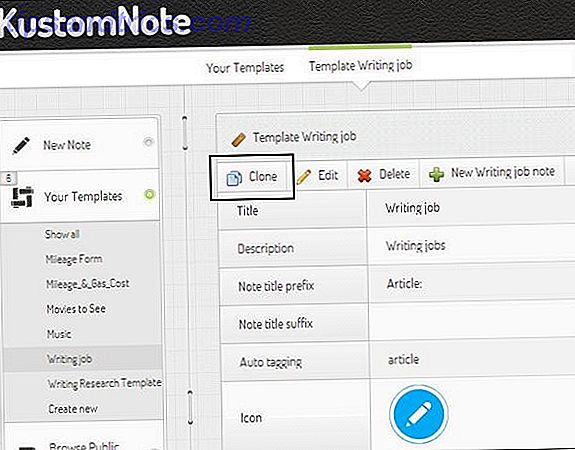KustomNote: Experimenta Evernote como nunca antes con las plantillas personalizadas Botón Clonar