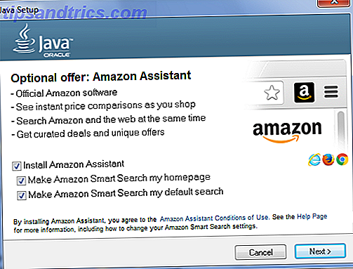 Βοηθός του Amazon που εγκαθίσταται με την Java της Oracle