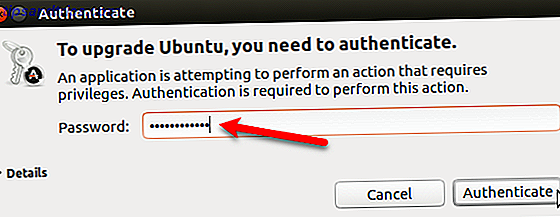 Autenticar para actualizar a Ubuntu 17.10