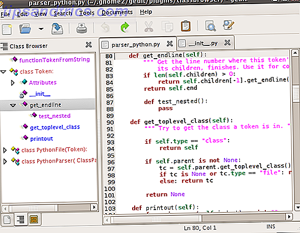 13 Gedit προσθήκες για να γίνει ένα πιο χρήσιμο πρόγραμμα επεξεργασίας κειμένου [Linux] classbrowser