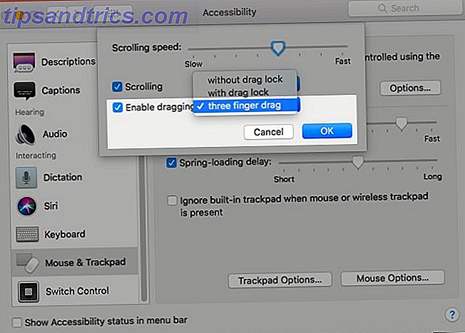 Cualquier cosa que pueda hacer clic y arrastrar en su Mac con un trackpad o mouse, puede arrastrar con tres dedos.  ¡Sin clics!