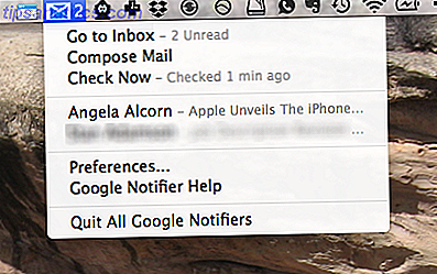 Controle su correo electrónico y calendario de Google desde la barra de menú de Mac.  Google Notifier para Mac le ofrece una descripción general con un solo clic de los mensajes entrantes y las próximas citas, y le alerta acerca de ambos.