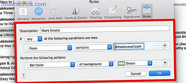 captar correos electrónicos de trabajo - reglas de correo de manzana