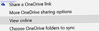 Opciones en línea de OneDrive Office