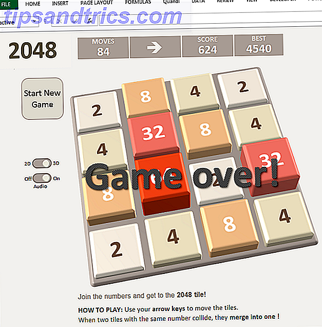 2048 Microsoft Excel Game
