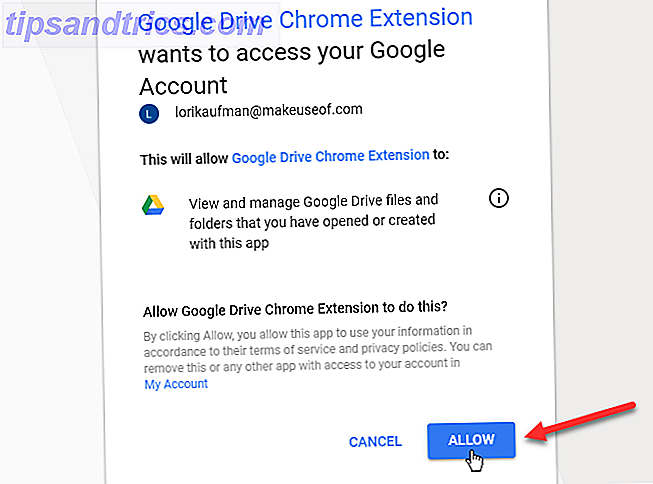 Click Allow for Google account