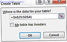 Excel Opprett tabell