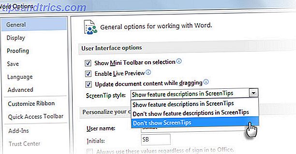 Consejo de Microsoft Word Tool - Opciones