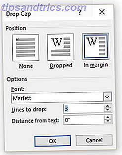 Microsoft Word - Drop Cap Options-boksen