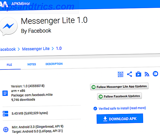 APK Λήψη για το Facebook Messenger Lite App