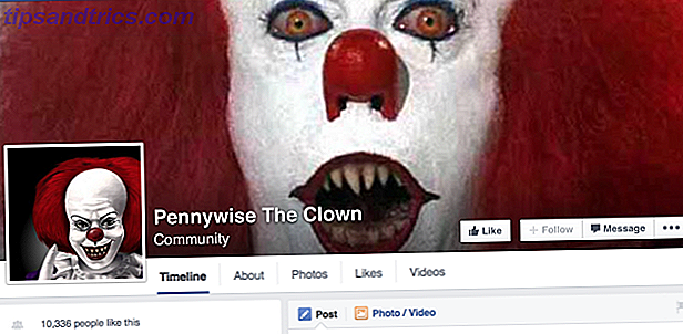 Pennywise τη σελίδα του Clown στο Facebook