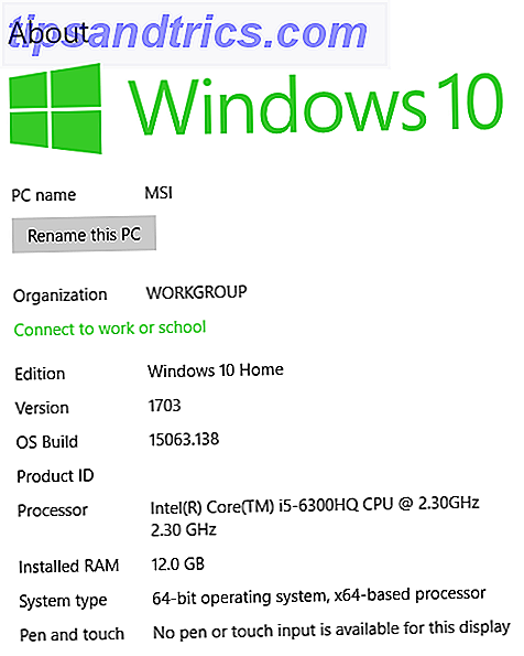 windows 10 πληροφορίες συστήματος τύπου επεξεργαστή