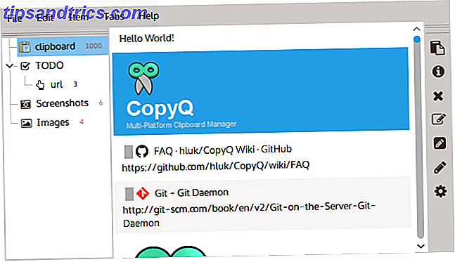Capture d'écran de l'application CopyQ