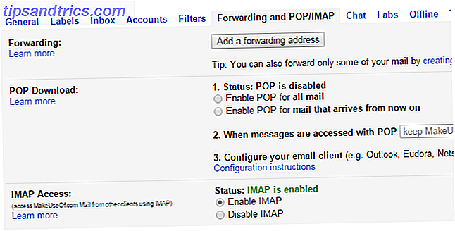 Paramètres IMAP Gmail
