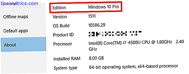 Verificación de Windows 10 Edition