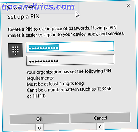 Windows 10 establece contraseña de PIN