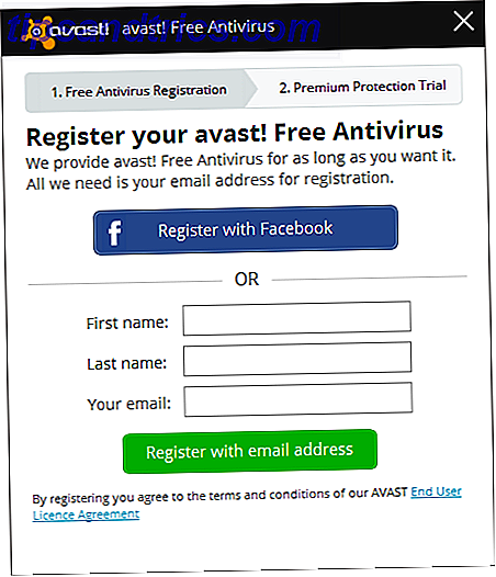 Avast - Registrarse - Ingrese información