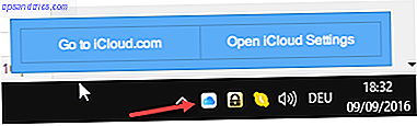 Icône du panneau de configuration iCloud dans la capture d'écran de la barre d'état système