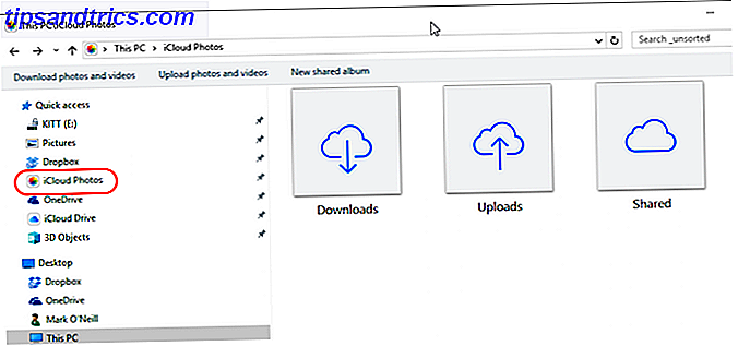 Photos du panneau de configuration iCloud dans la capture d'écran Windows File Explorer