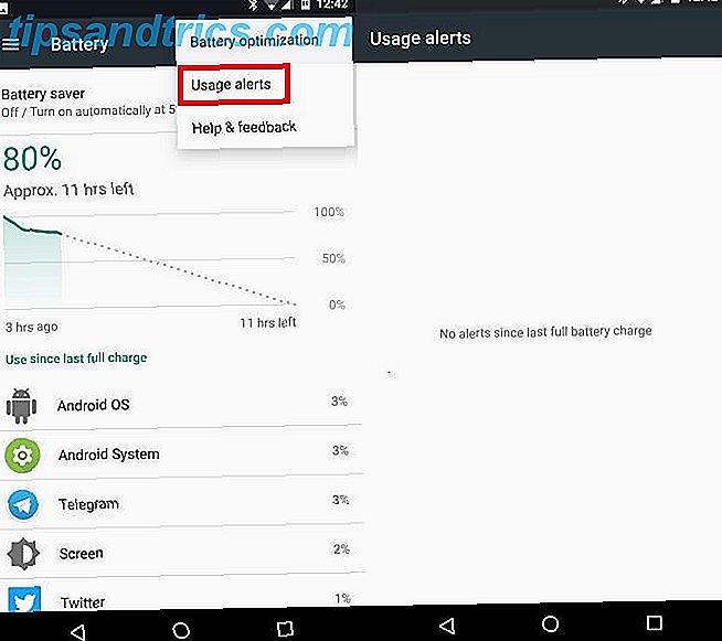 Hoe u kunt identificeren welke apps uw batterij leeg raken op Android Android Waarschuwingen voor batterijgebruik
