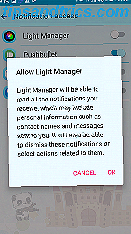 Light Manager Berechtigungen android führte Benachrichtigungen
