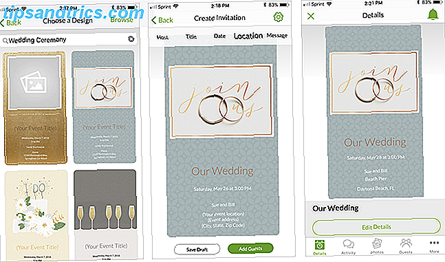 lav dine egne bryllup invitationer med evite for mobile