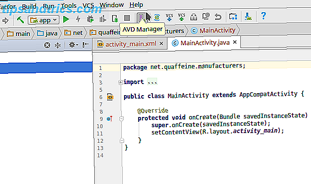 versions android studio avdmanager barre d'outils
