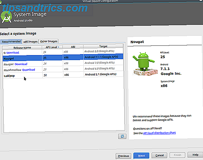 Android-versies Studio avdmanager-software