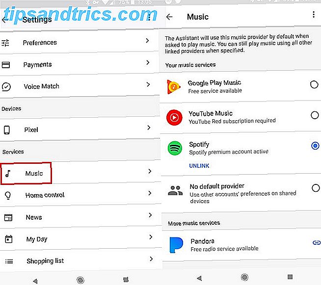 Sådan ændres Standard Music Player til Google Assistant Google Assistant Standard Music Service