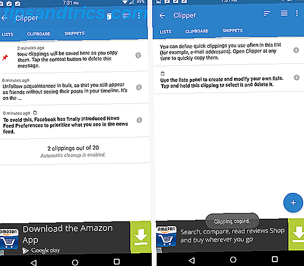 Kopieren und Einfügen auf Android - Clipper Android Clipboard App
