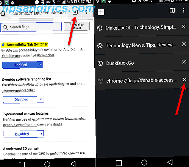 Åbn Tilpasnings Tab Switcher i Chrome på Android