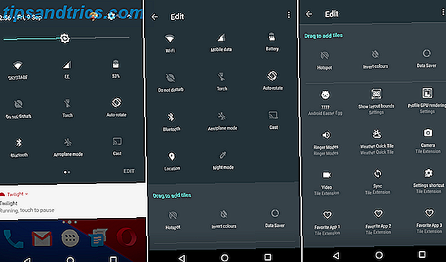 Android Nougat Quick Access Bar Rediger og reorganiser