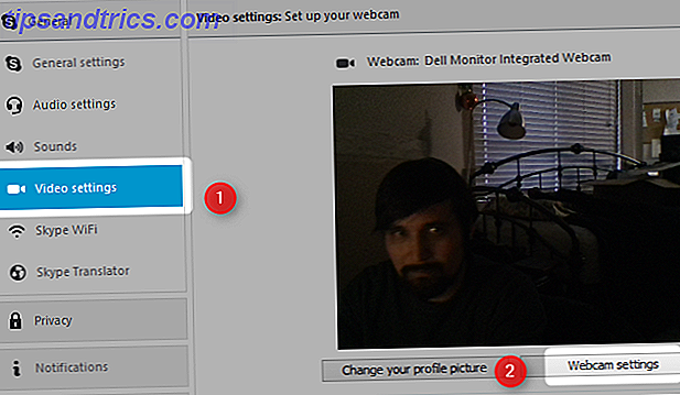 configurações de vídeo skype