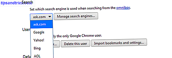 Chrome Standard Search Engine