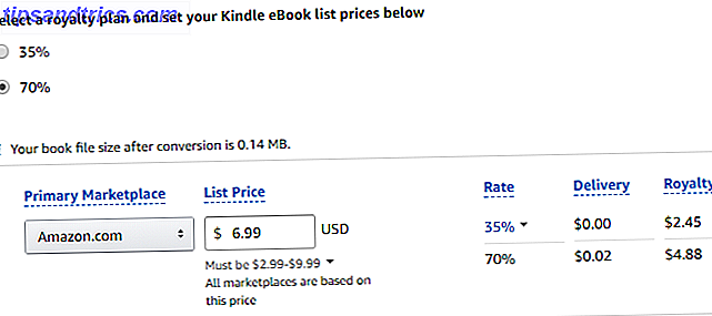 Definir o preço de um ebook no KDP