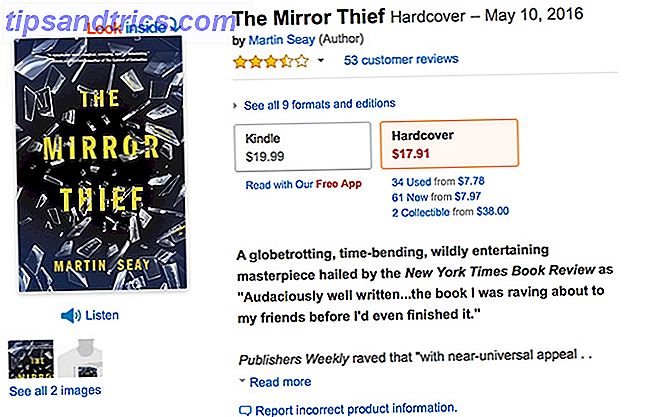 Mirror Thief på Amazon Book Listing