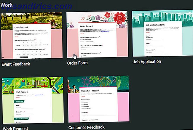 Modelos de trabalho do Google Forms