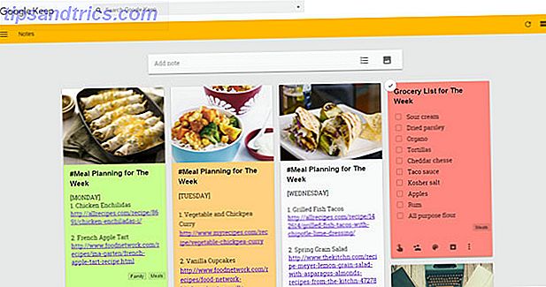 Planification de repas avec Google Keep