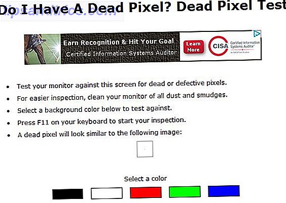 controleer defecte pixels