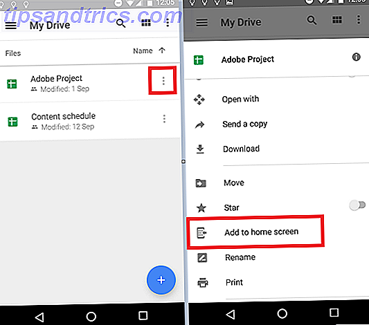 Google Drive raccourci Android