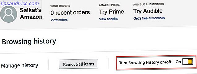 Desactivar el historial de navegación de Amazon