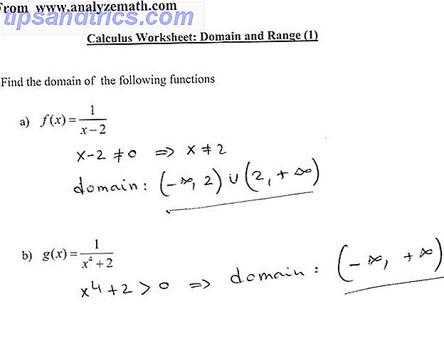 Analyse Math Calculus Voorbeeld werkblad Screenshot