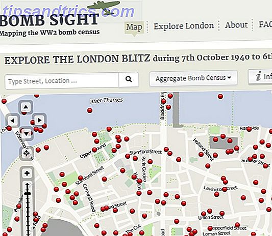Karte von Bomben fiel auf London ww2