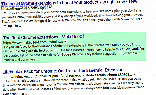 Extensión de Google Search Filter Chrome