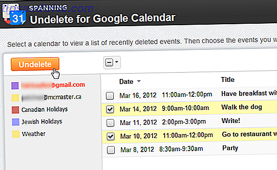 undelete Kalenderereignisse Google