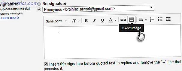 Caixa de assinatura do Gmail