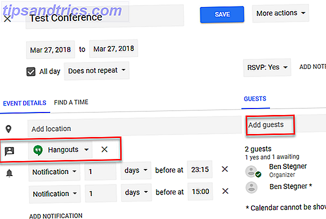 como usar os hangouts do Google - Agendamento de calendário