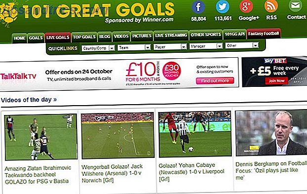 8 Superwebbplatser för Soccer Fans 101 fantastiska mål hemsida